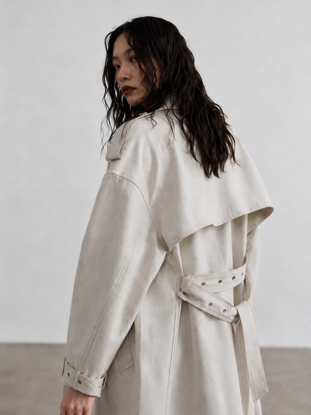 Unisex Long Double-Breasted Trench Coat