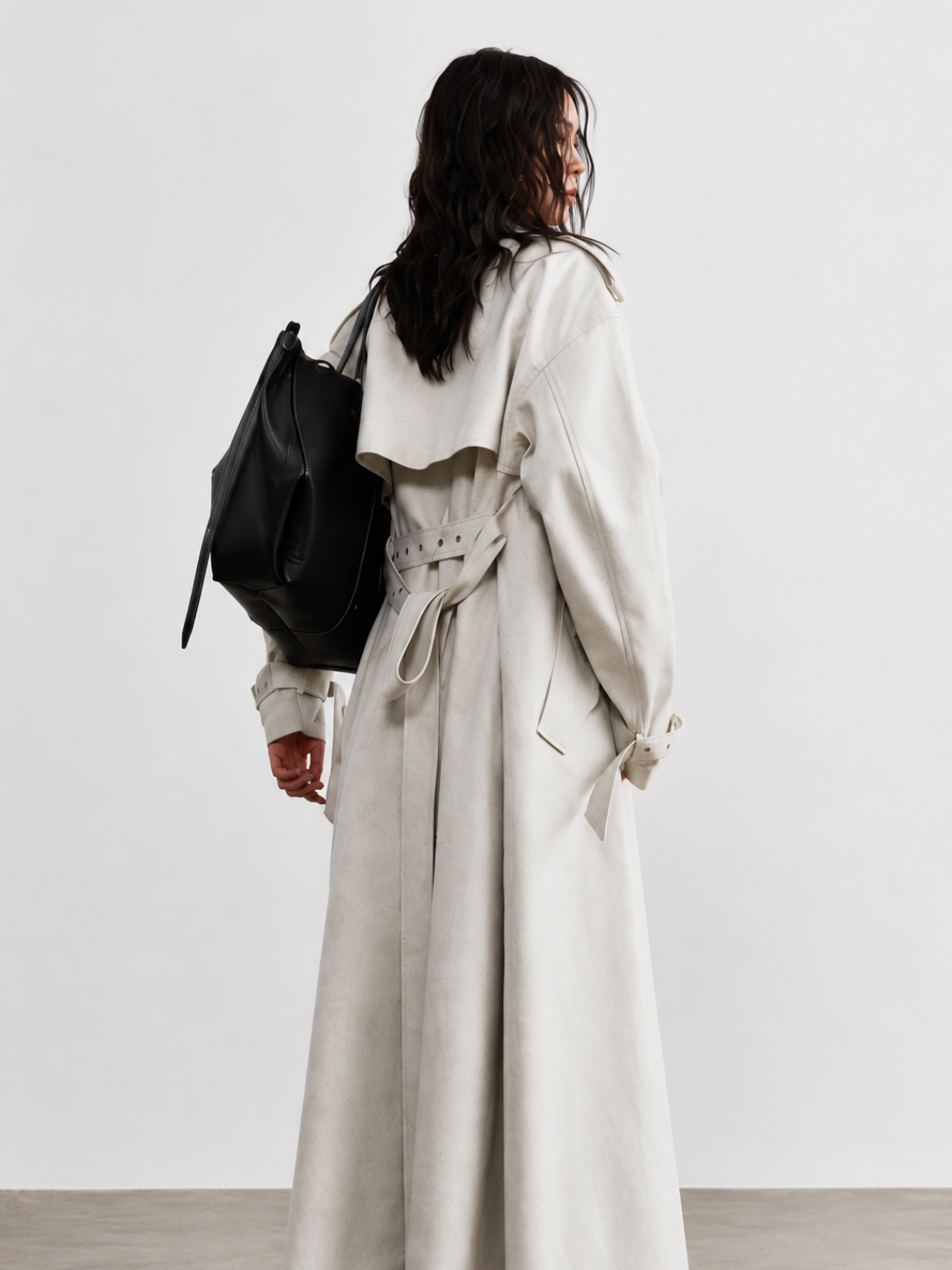 Unisex Long Double-Breasted Trench Coat