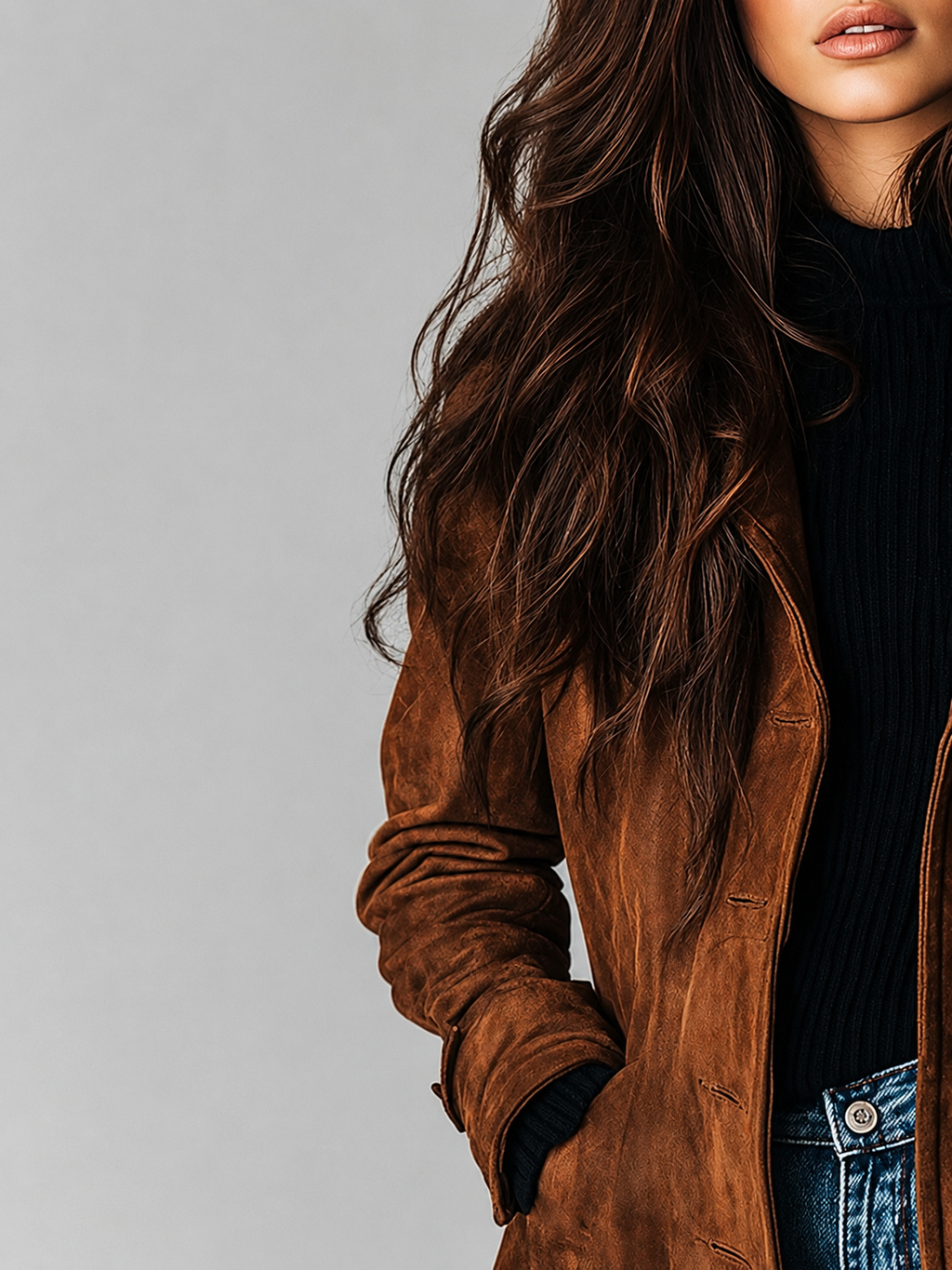 Women's Dark Brown Long Trench Coat – Elegant British Style Windbreaker