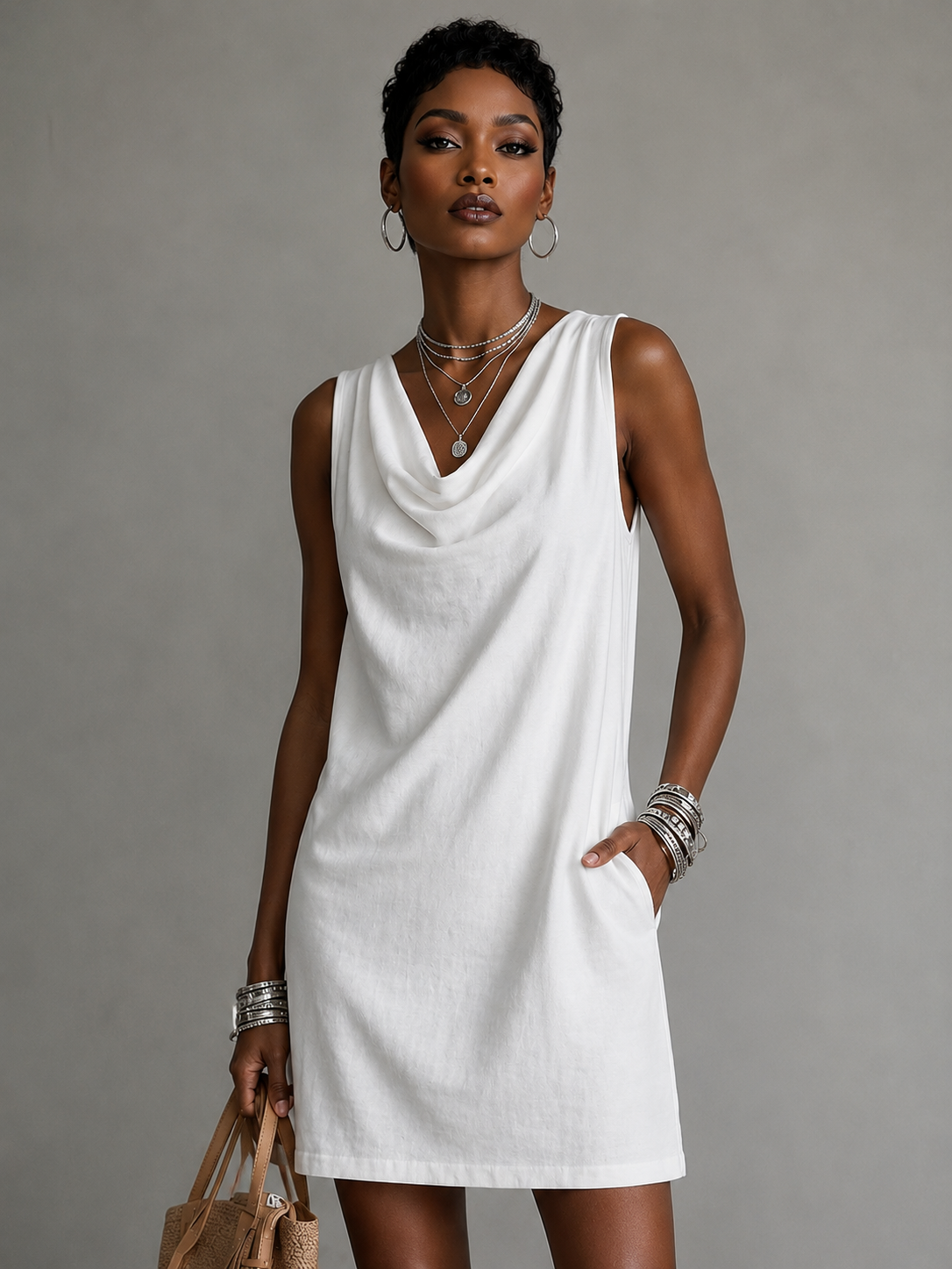 Fashionable Womens Off-shoulder Sleeveless Dress