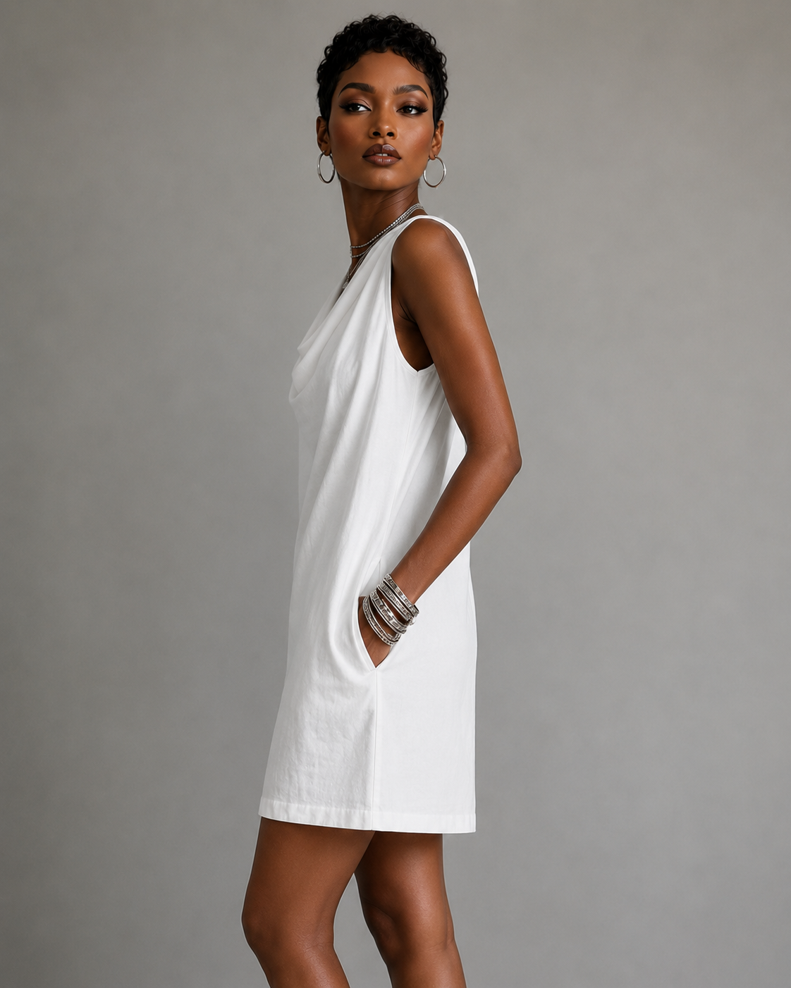Fashionable Womens Off-shoulder Sleeveless Dress