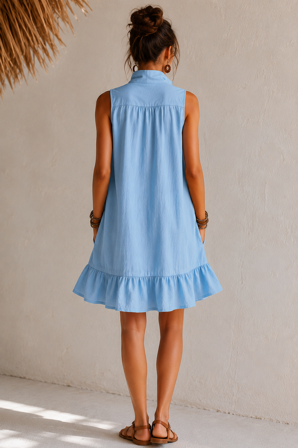 Women’s Korean Style Loose Waist Midi Tank Dress