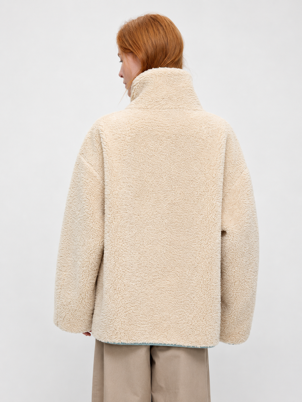 Sea Salt Cream Cup A Heavyweight Dual Wear Designshearling Suede Windproof Coat
