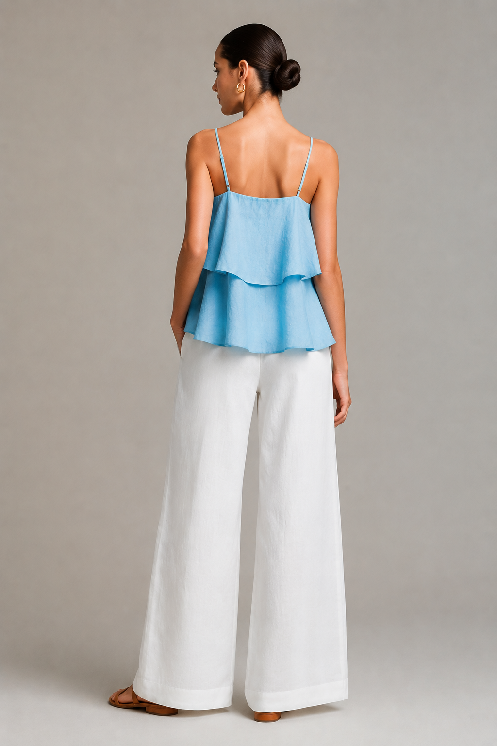 Sky Blue Layered Cami Top – Effortless Summer Elegance